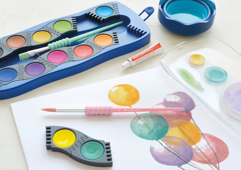 Faber-Castell Faber castell fc-481620 penselenset soft touch 4 stuks pastel kleuren