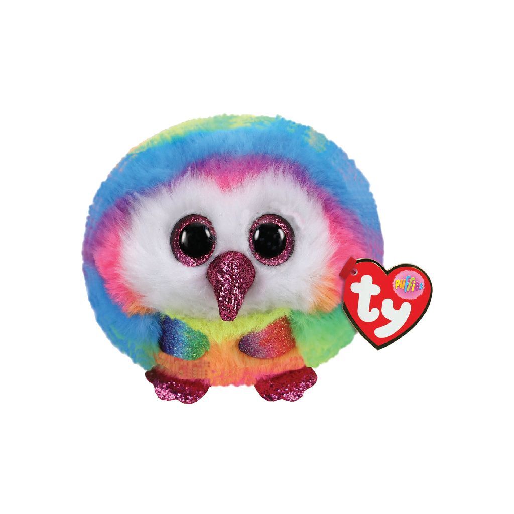 TY puffies knuffel uil owen 8 cm