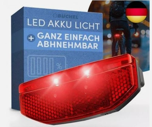LED ACHTERLICHT REFLECTOR BUCHEL EDGE AKKU USB 50-80MM AFNEEMBAAR StVZO OP KAART