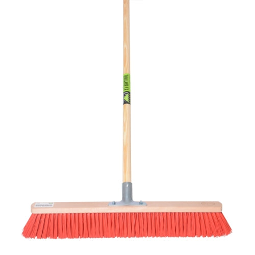 MM Eurotool Producten bezem 60cm rood nylon plusstokhouder mm plussteel 150cm
