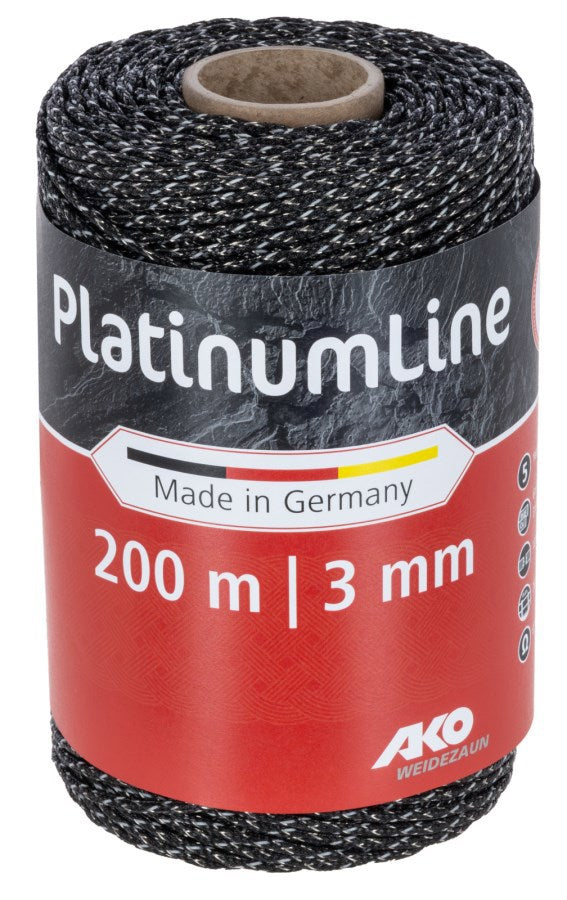AKO Producten platinumline afrasteringskoord 3mm 200m witzwart