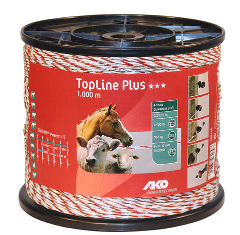 AKO Producten topline plus schrikdraad witrood 9x030 tricond 1000m