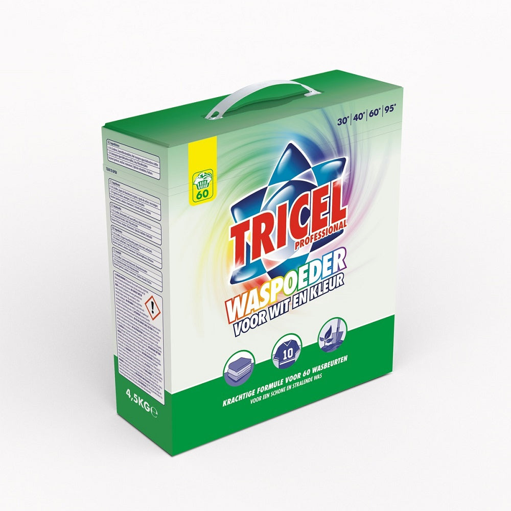Tricel Producten waspoeder voor wit kleur 4 5kg