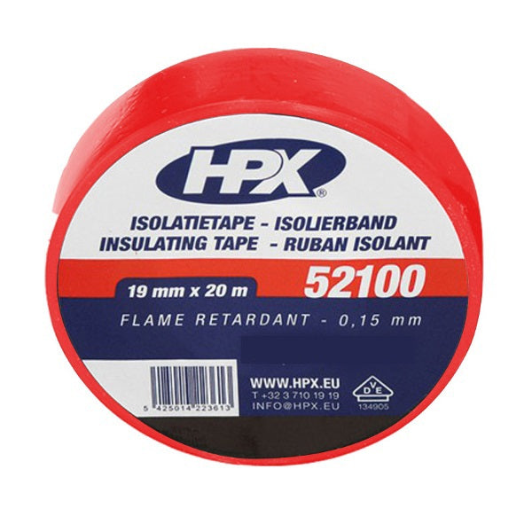 HPX Producten isolatietape 52100 vde 19mm 20mtr rood