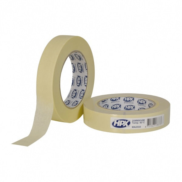 HPX Producten afplakband masking tape 100 c cr%c3%a8mewit 50mm x 50m