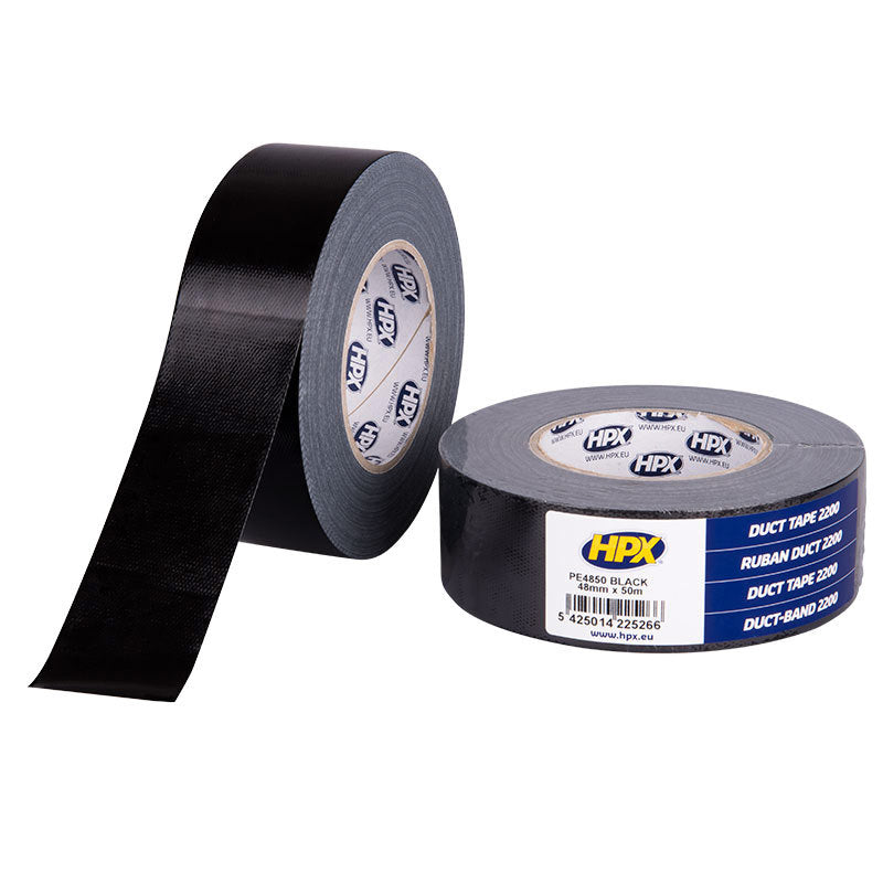 HPX Producten duct tape 2200 zwart 48mm x 50m