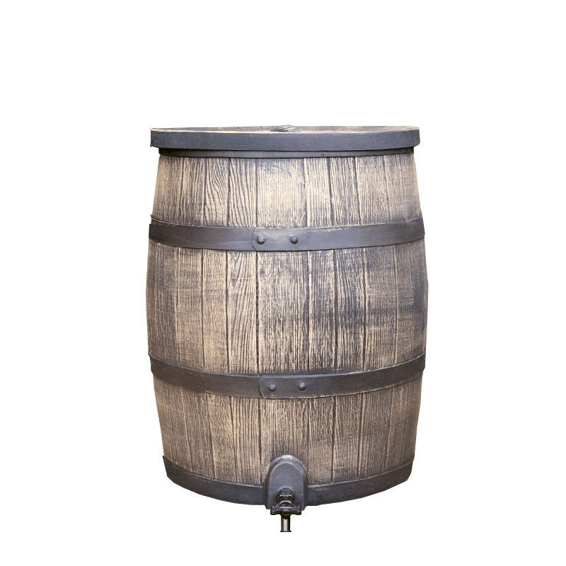 Roto Producten regenton houten look bruin pluskraan 140l