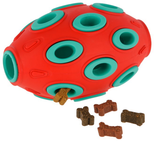 Producten rugby toyfastic te vullen roodturkoois 12 x 7 5 cm