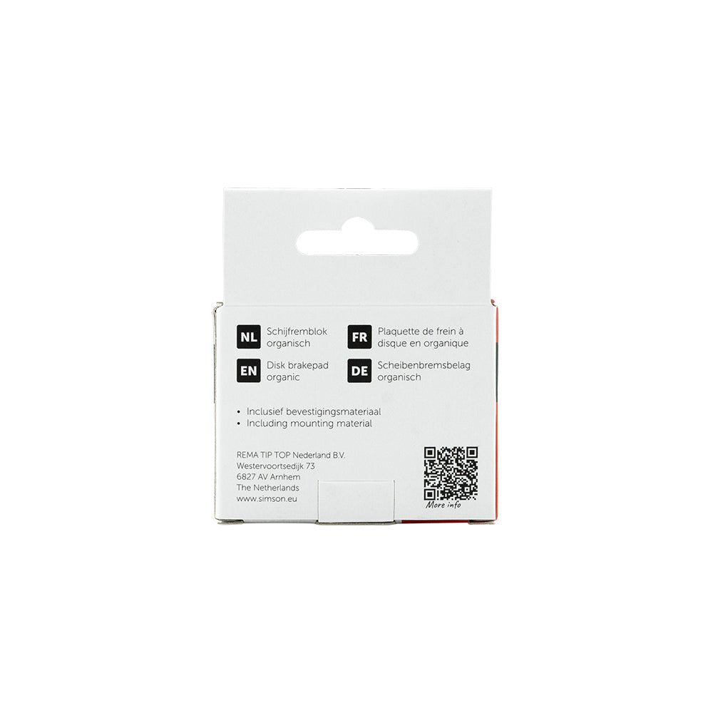 Rema Tip Top Nederland B.V. Simson 020240 schijfremblok organisch