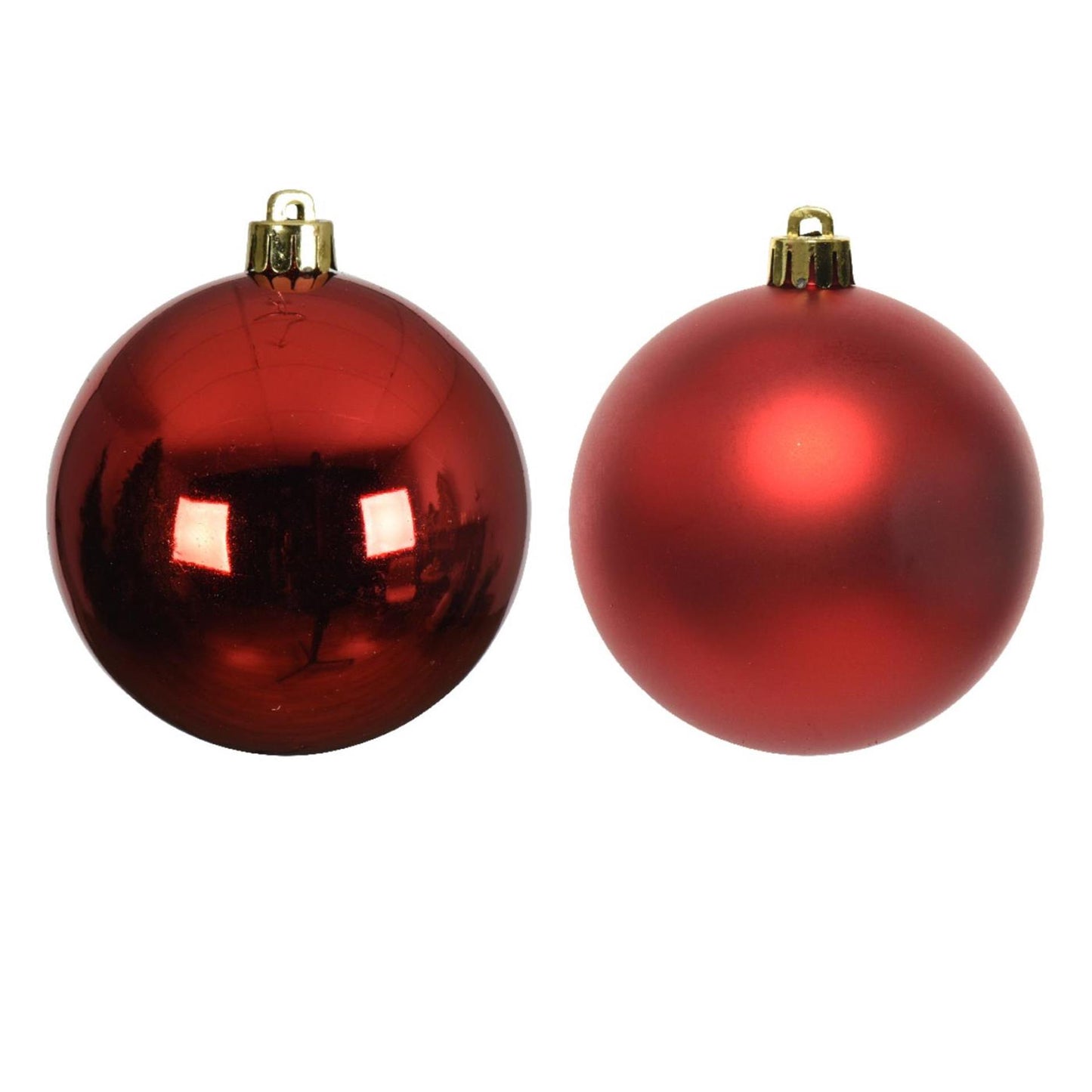 Decoris Kerstballen kunststof rood dia 6cm 12dlg