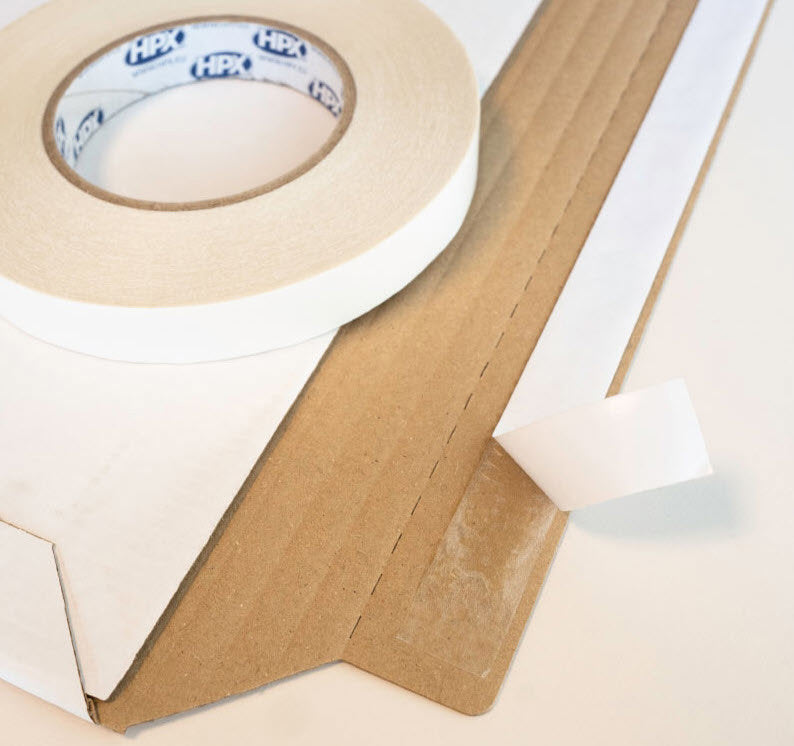 HPX Producten dubbelzijdig papier tape wit 19mm x 50m