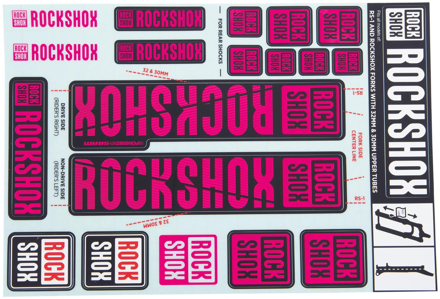 ROCKSHOX dekor set decal set magneta