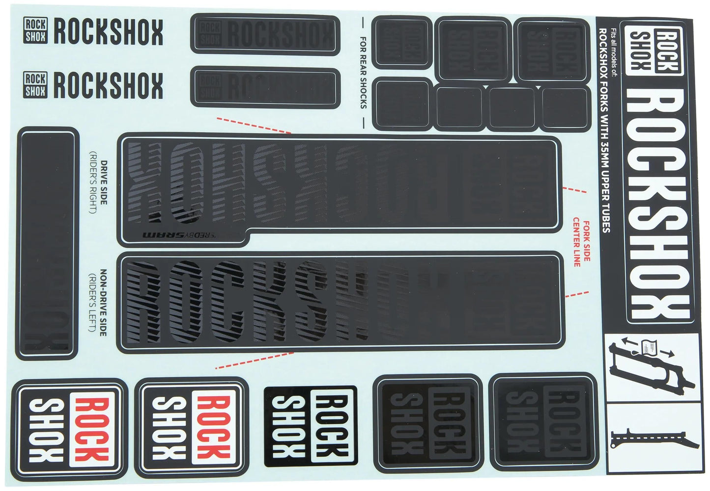ROCKSHOX dekor set decal set stealth