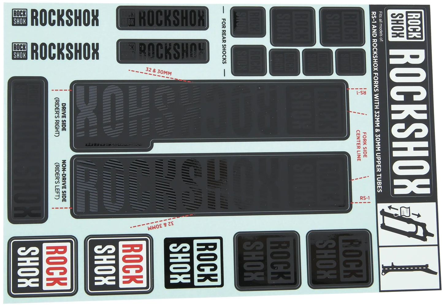 ROCKSHOX dekor set decal set stealth