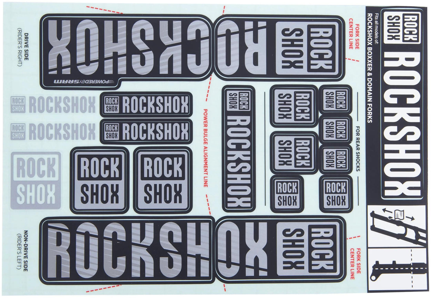 ROCKSHOX dekor set decal set grey