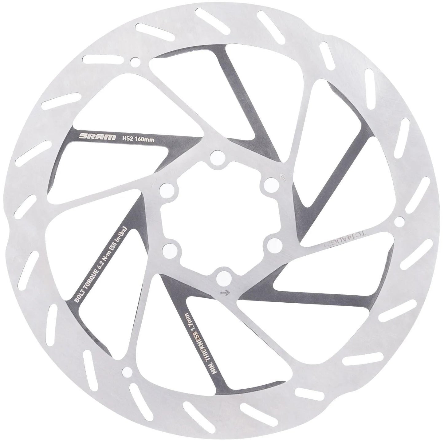 SRAM bremsscheibe hs2 brake rotors hs2 160 mm 6b rounded