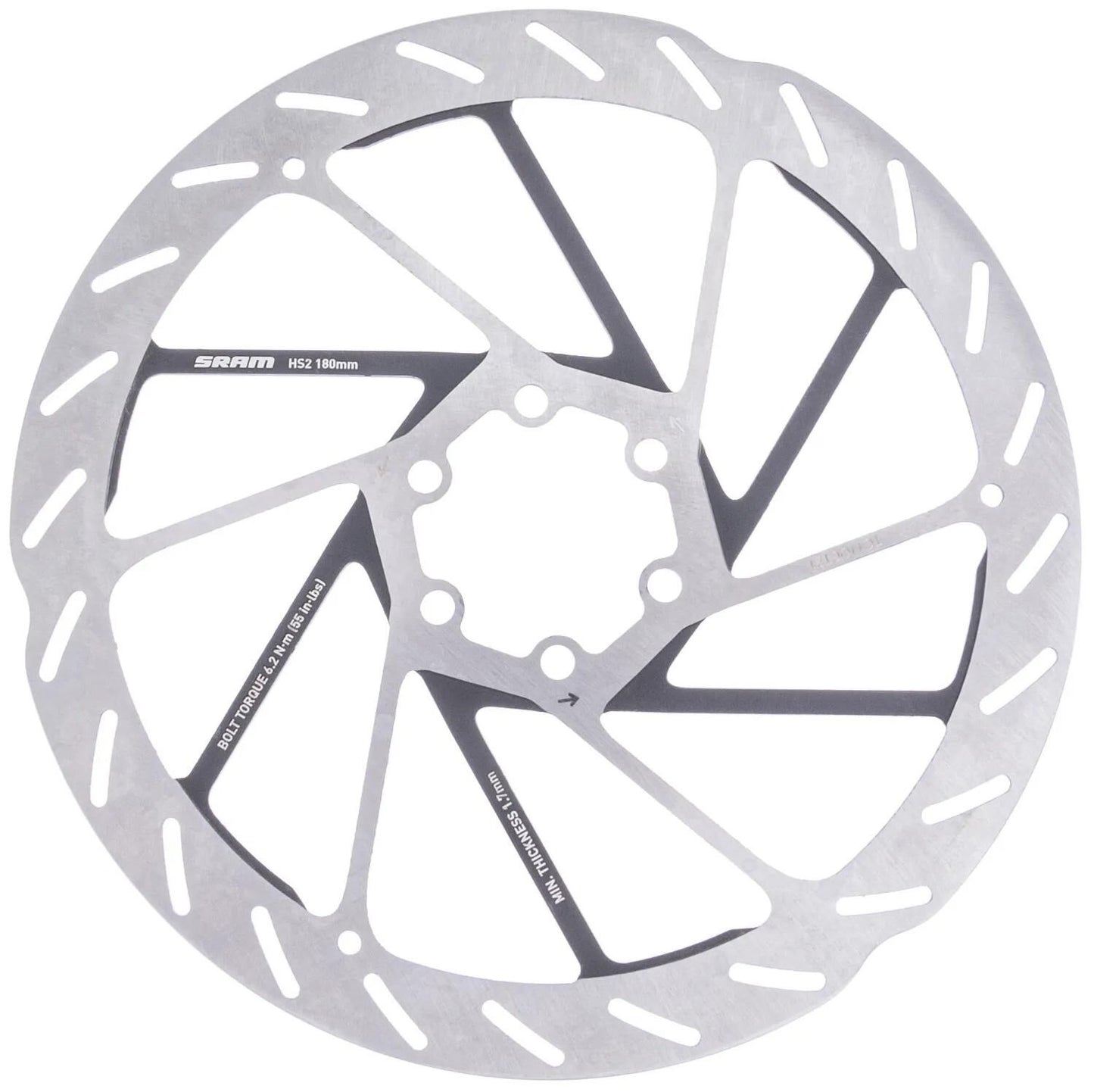 SRAM bremsscheibe hs2 brake rotors hs2 180 mm 6b rounded