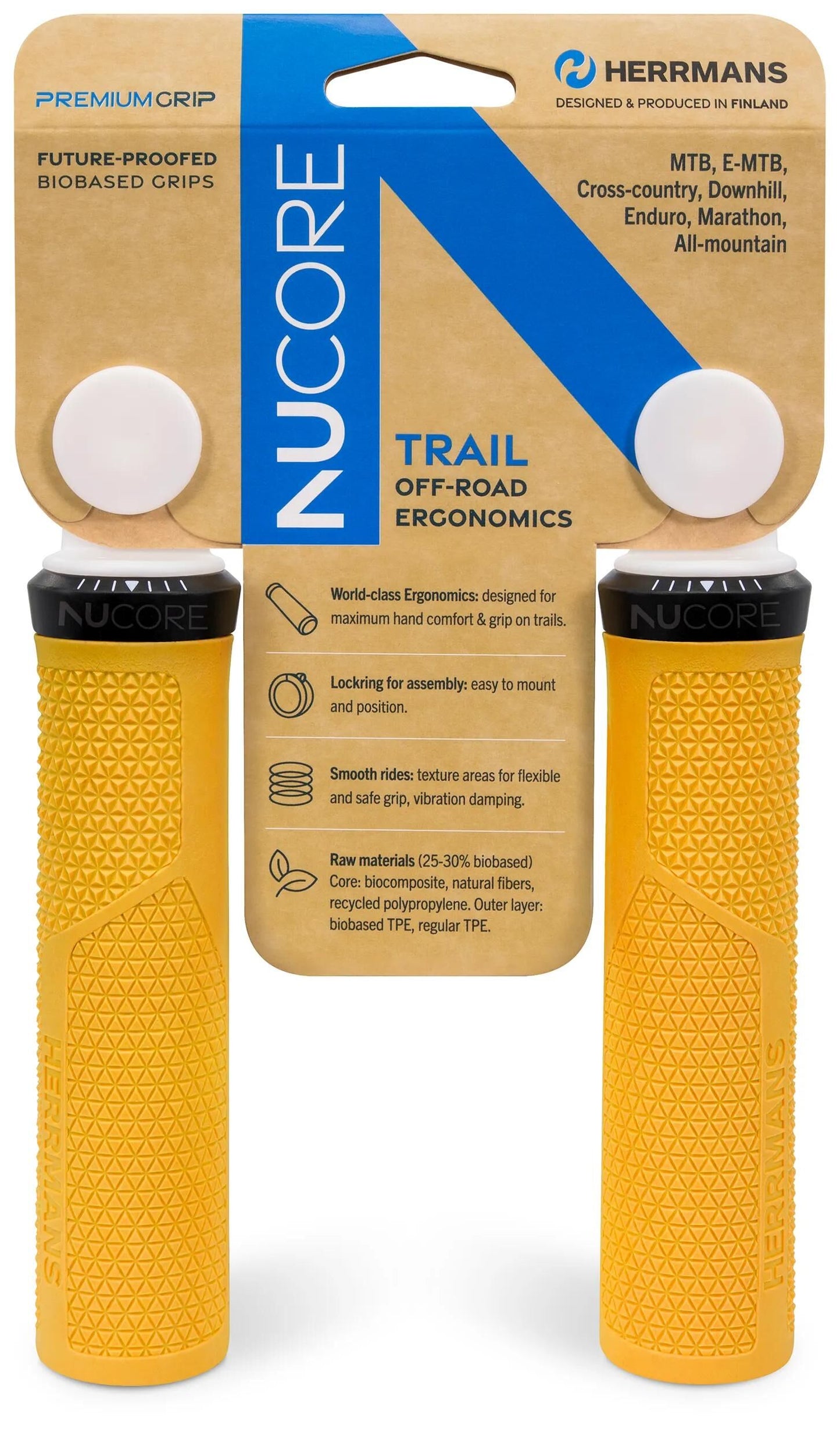 HERRMANS griff nucore trail grip herrman.nucore trail 130mm peak amber