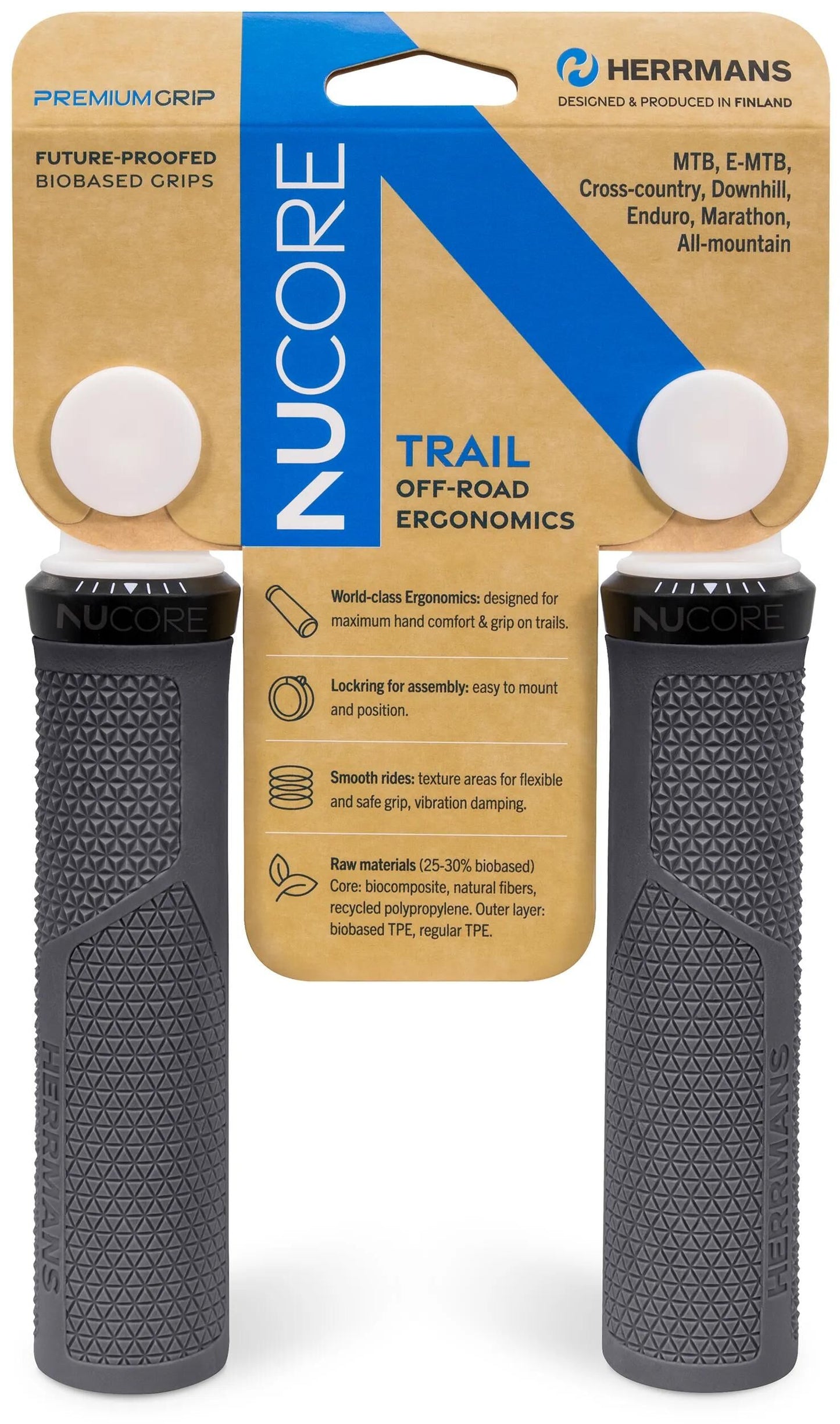 HERRMANS griff nucore trail grip herrman.nucore trail 130mm peak grey
