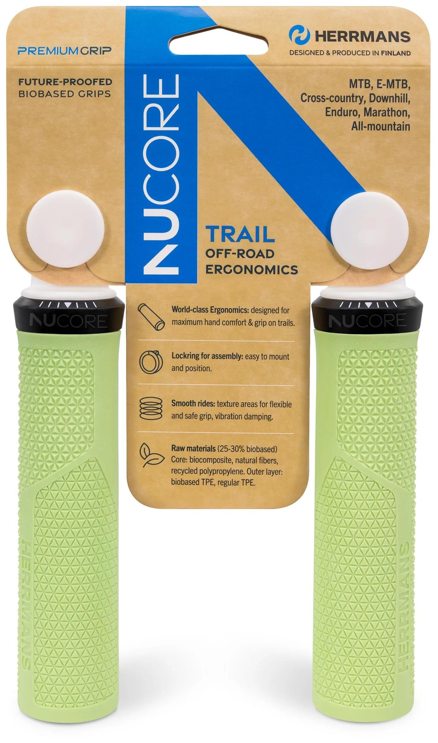 HERRMANS griff nucore trail grip herrman.nucore trail 130mm peak peppermint