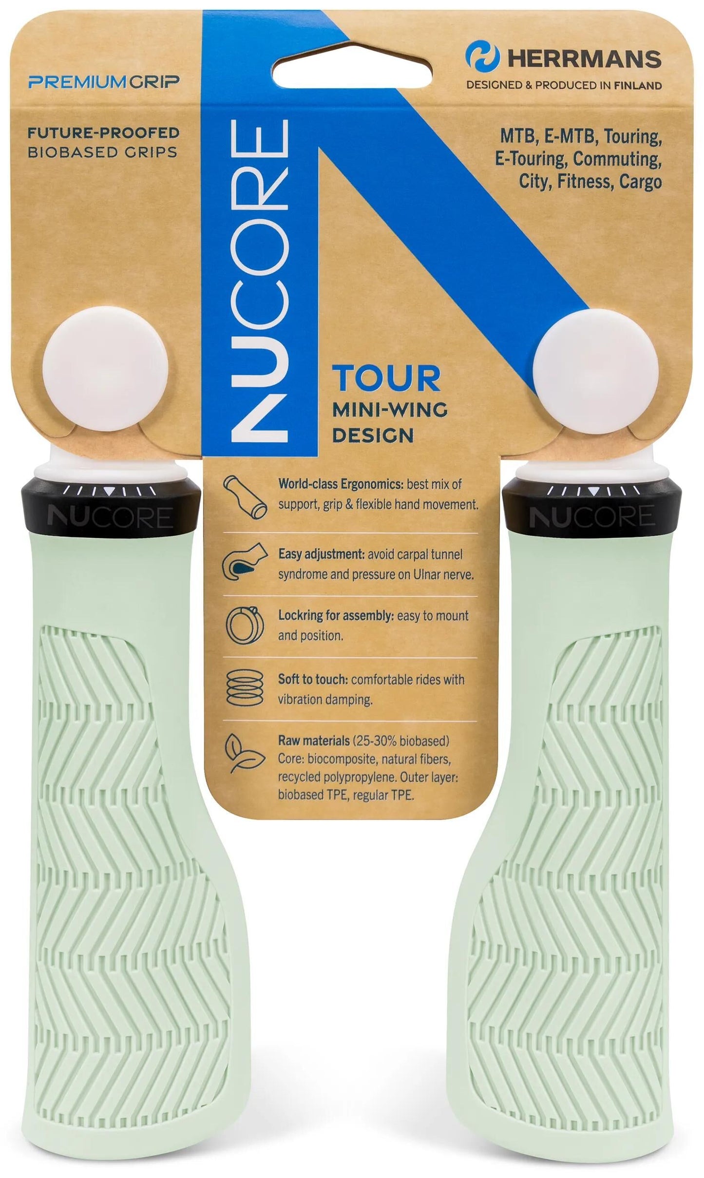 HERRMANS griff nucore tour grip herramns nucore tour 130mm wave sage