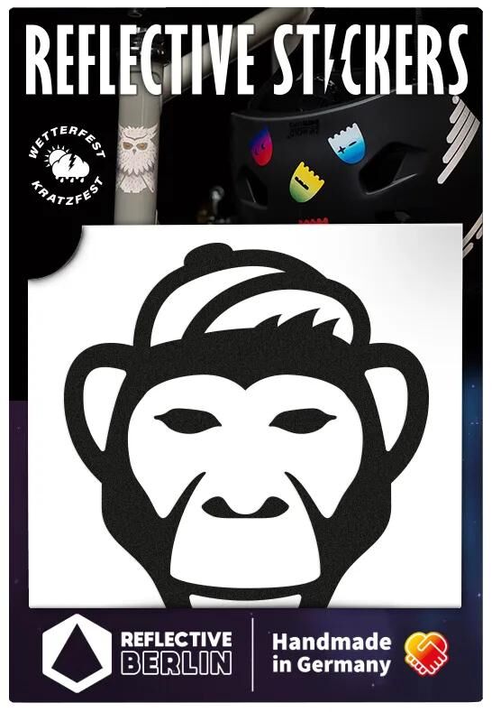 REFLECTIVE BERLIN reflexaufkleber decals ref.sticker ref.berlin monkey black