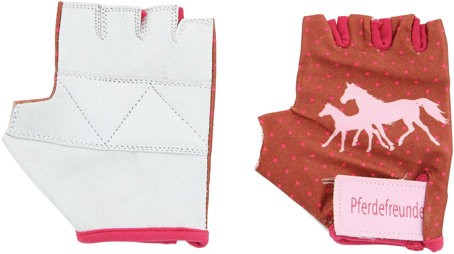 BIKE FASHION kinderhandschuh pferdefreunde kids gloves horsesfriends size 6