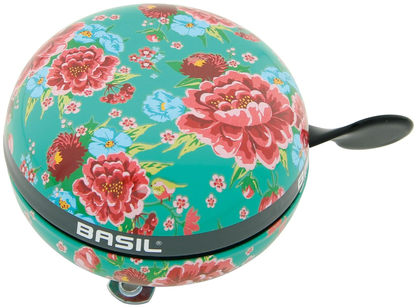 Basil Bloom - fietsbel - 80 mm - lichtgroen met bloemen