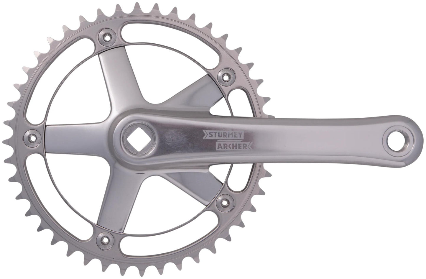 STURMEY ARCHER kettenradgarnitur fct 62 64 single crank sets 44 z. 170 mm silver