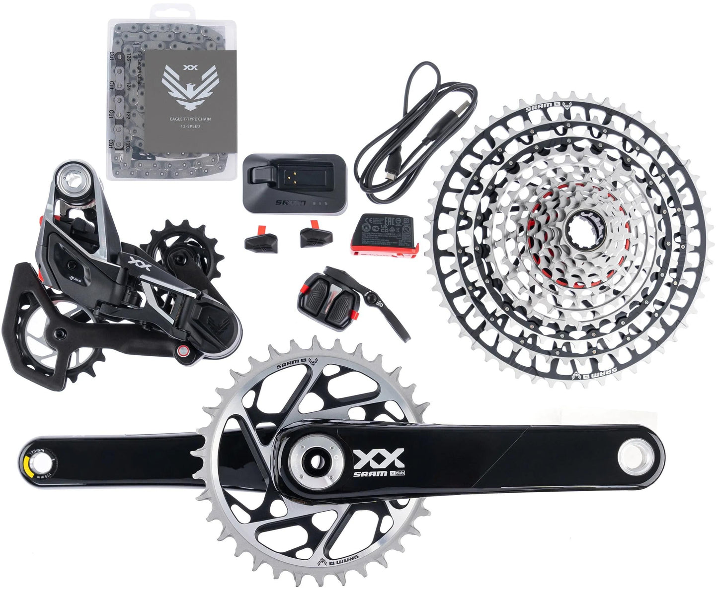 SRAM schaltgruppen-set xx sl eagle axs transmission set xxsl eagle 175mm axs q174 34t tm