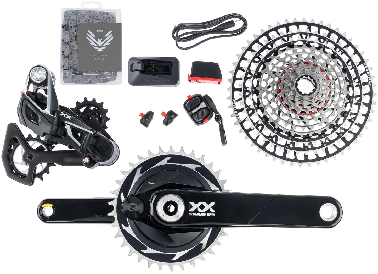 SRAM schaltgruppen-set xx sl eagle axs transmission set xxsl eagle pm 175mm axs q174 34t tm