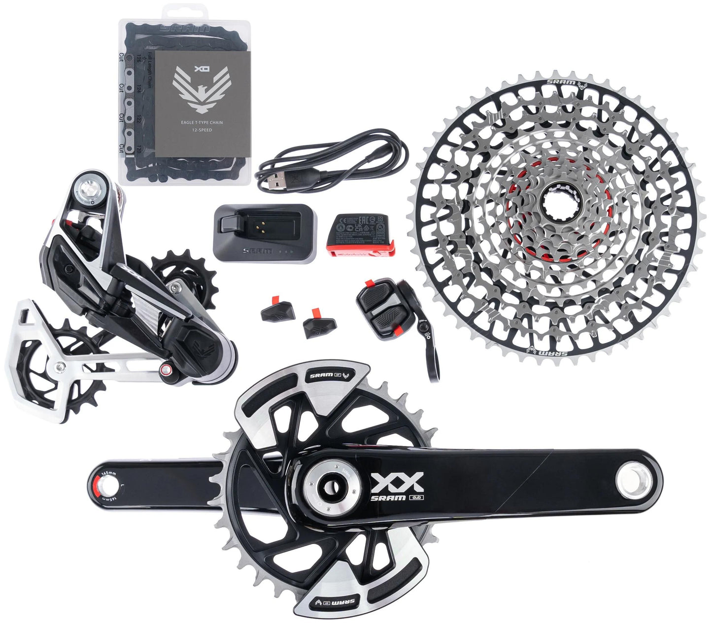 SRAM schaltgruppen-set xx eagle axs transmission set xx eagle 165mm axs q174 32t tm