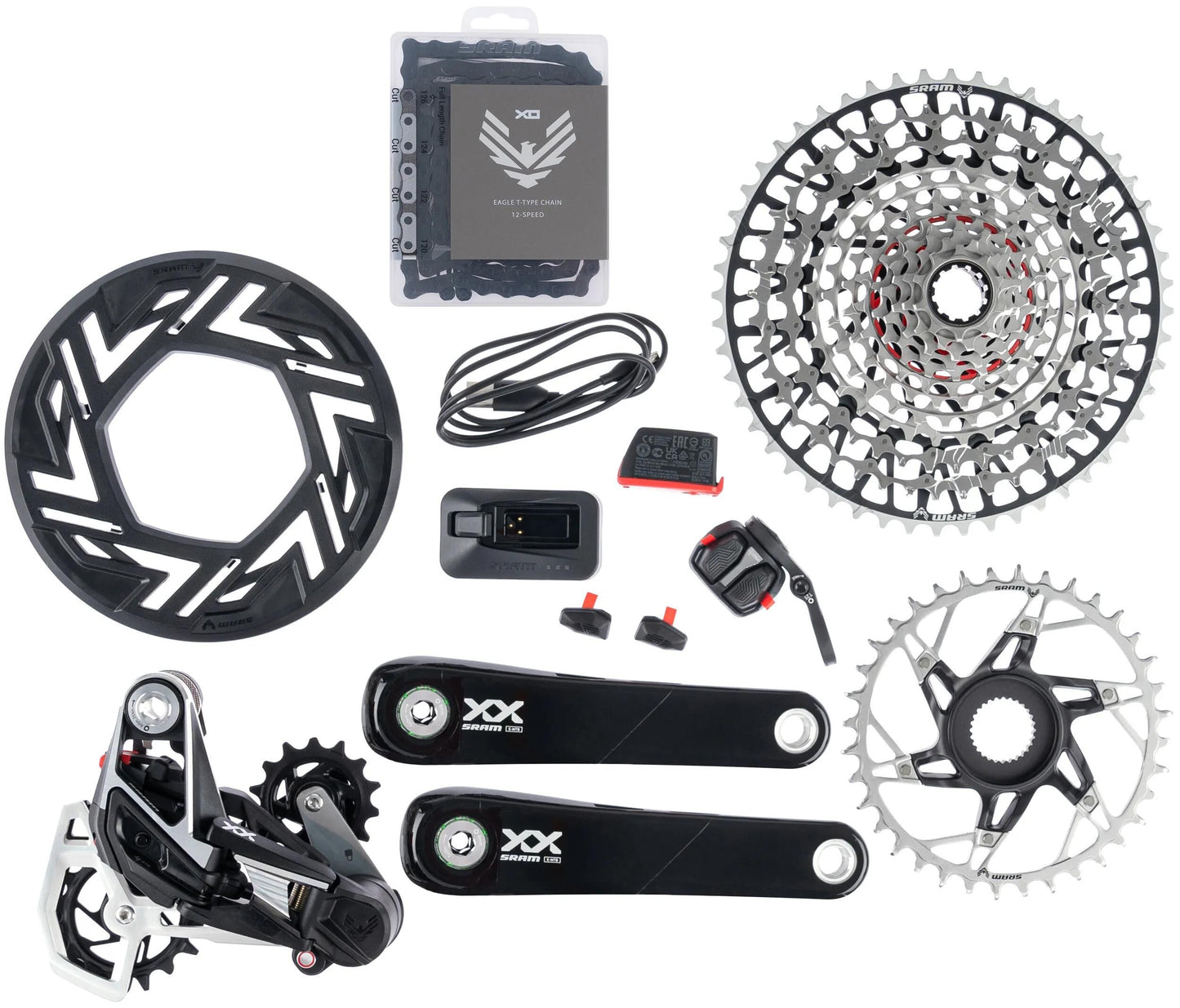 SRAM schaltgruppen-set xx eagle axs transmission e-bike set xx eagle axs tr. e-bike 165mm 36t