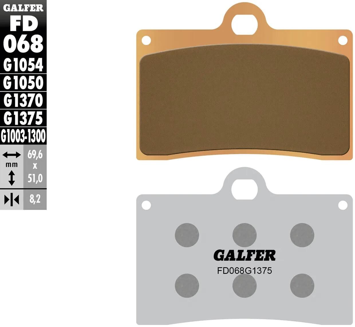 GALFER bremsbelag fd068 brake pad fd068 g1375 sintered metal
