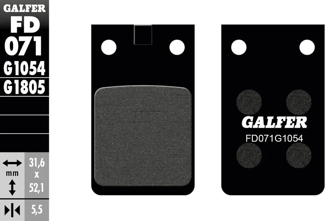 GALFER bremsbelag fd071 brake pad fd071 g1054 organic