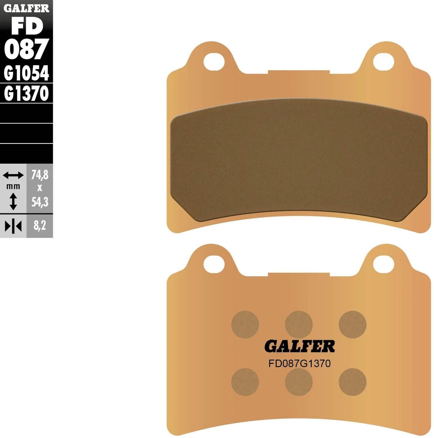 GALFER bremsbelag fd087 brake pad fd087 g1370 sintered metal