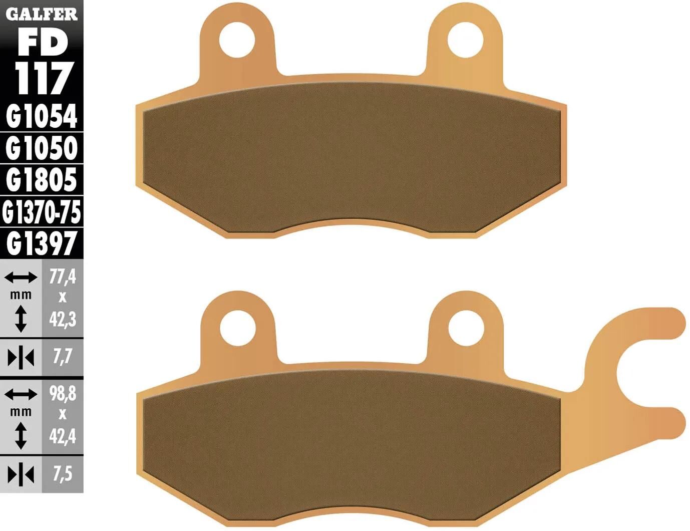 GALFER bremsbelag fd117 brake pad fd117 g1370 sintered metal