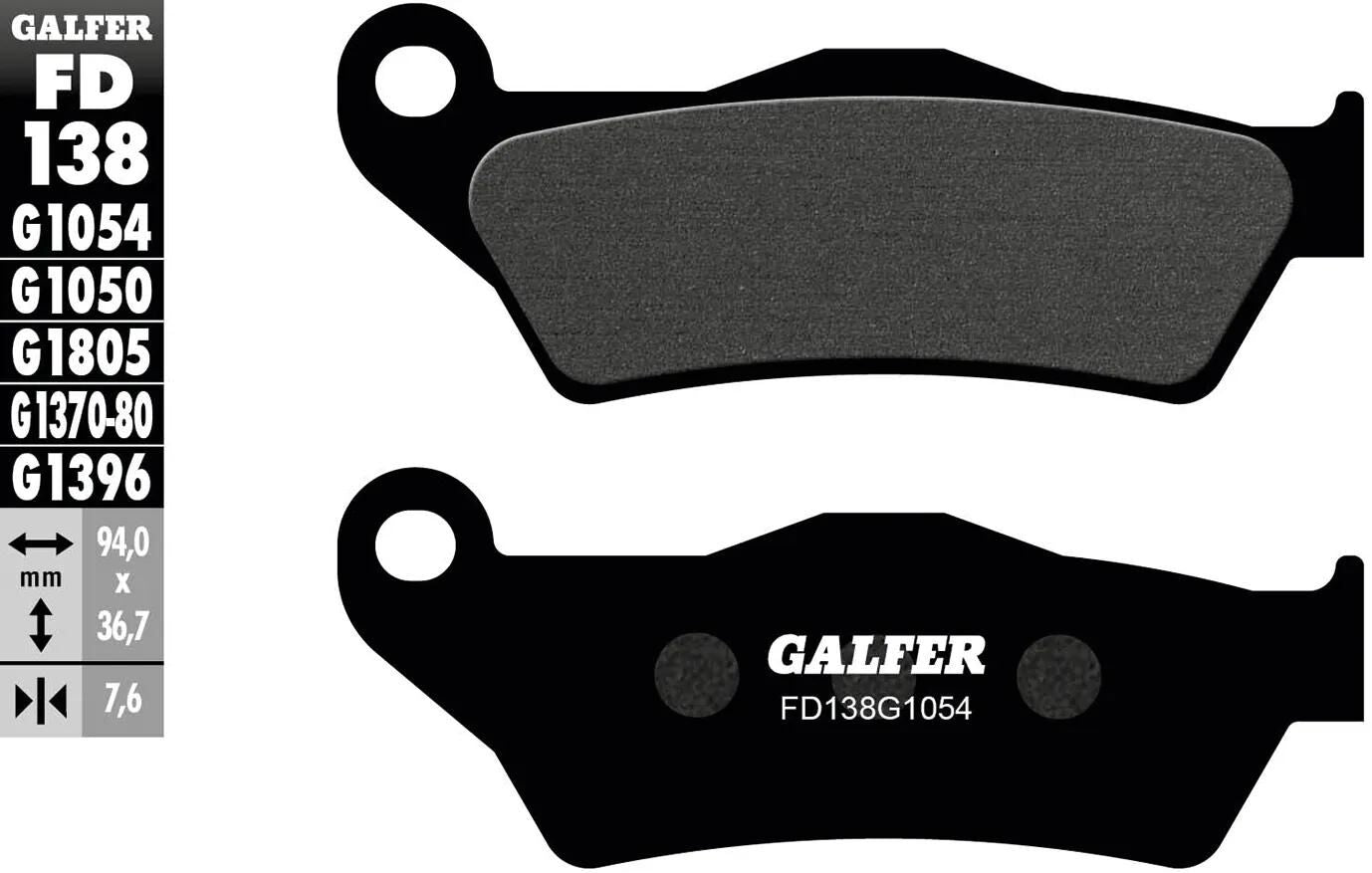 GALFER bremsbelag fd138 brake pad fd138 g1054 organic