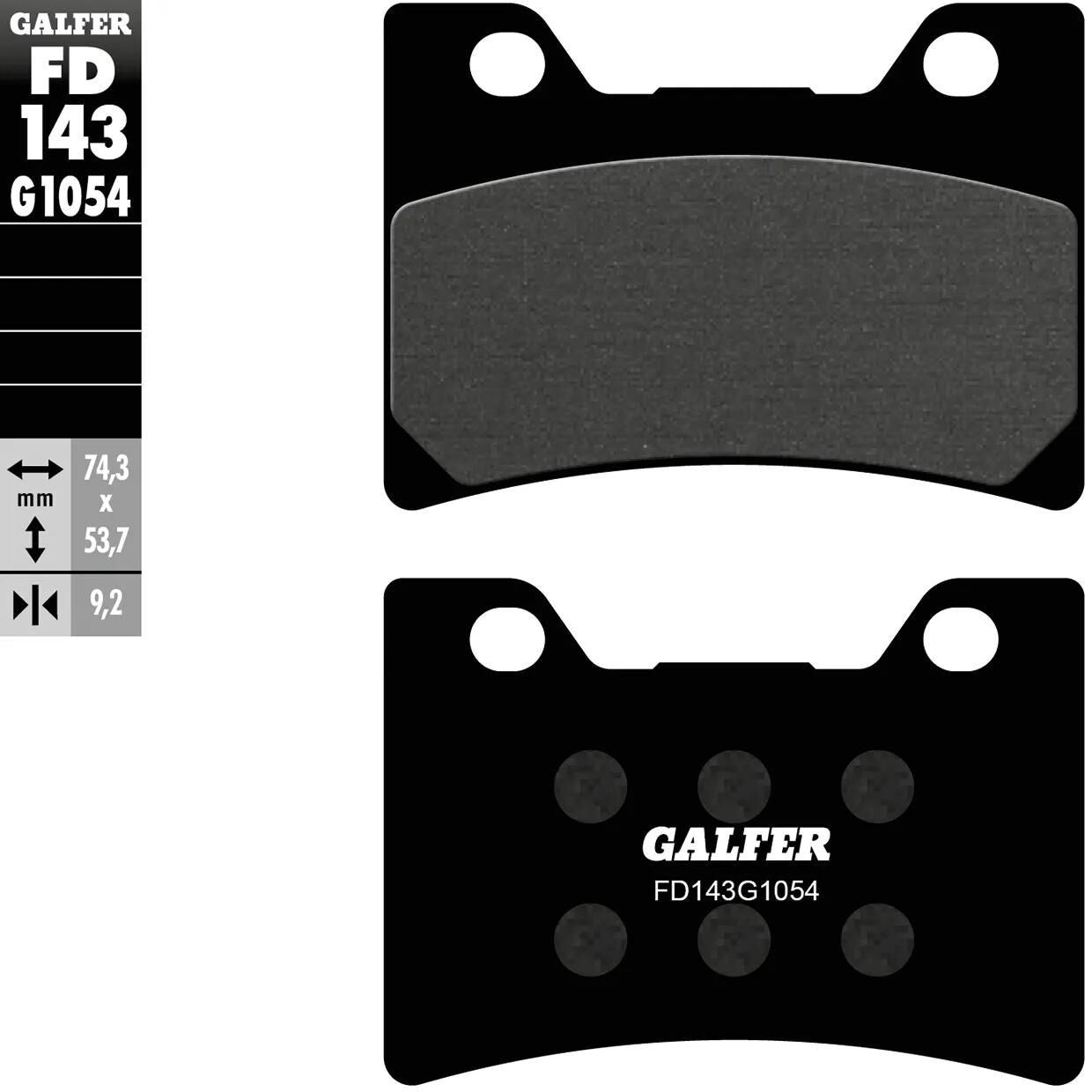 GALFER bremsbelag fd143 brake pad fd143 g1054 organic