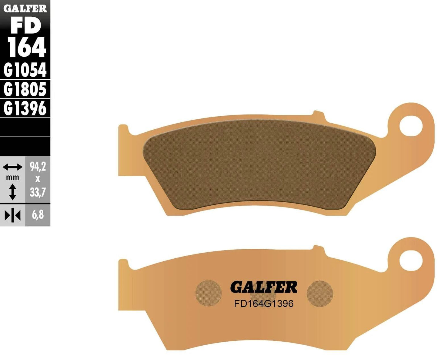 GALFER bremsbelag fd164 brake pad fd164 g1396 sintered metal