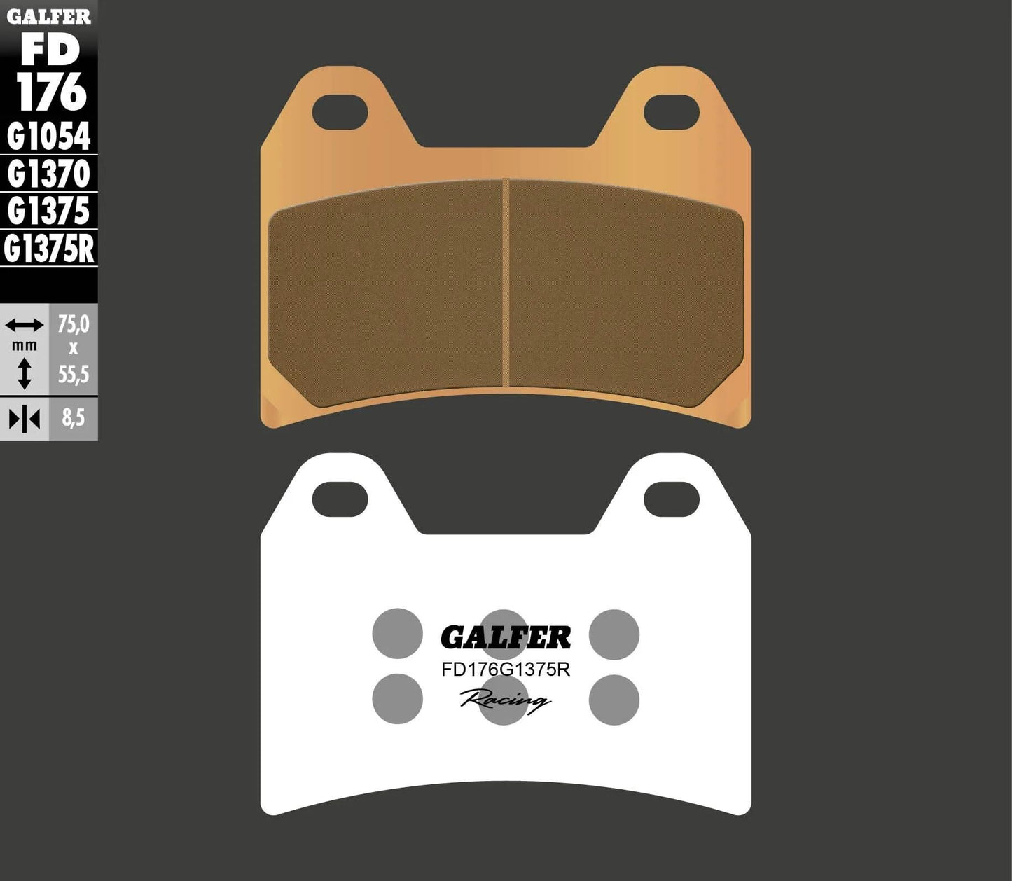 GALFER bremsbelag fd176 brake pad fd176 g1375r sintered metal
