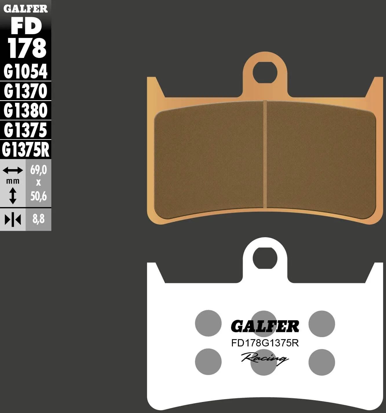 GALFER bremsbelag fd178 brake pad fd178 g1375r sintered metal