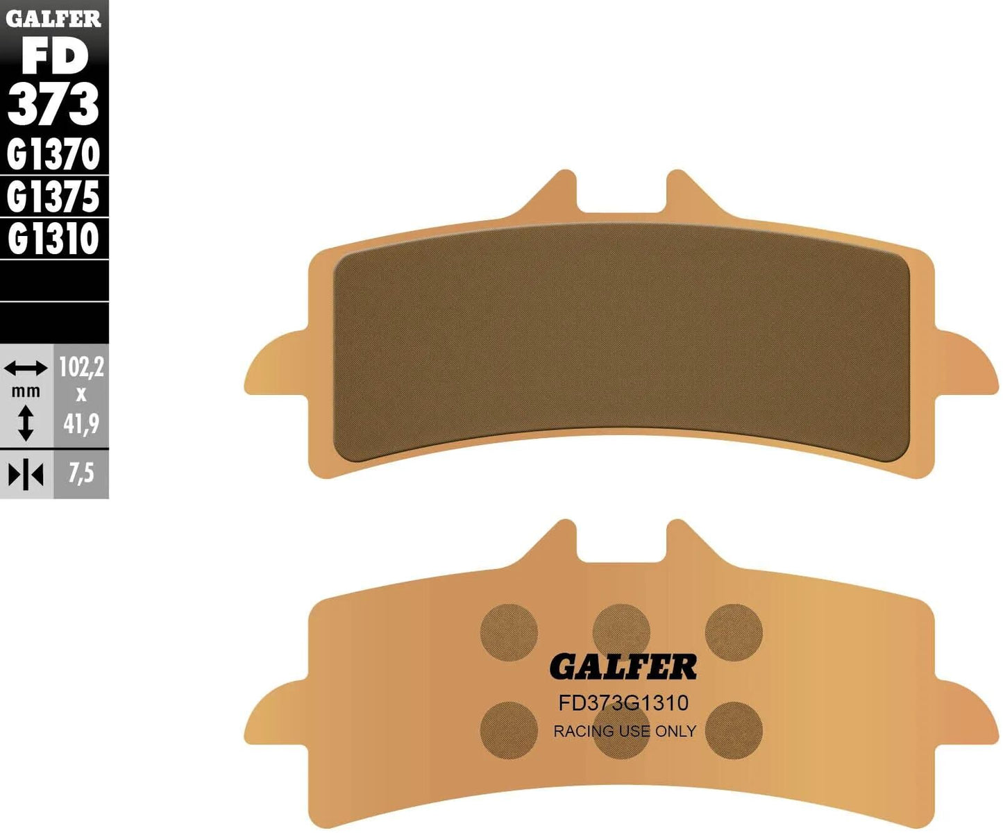GALFER bremsbelag fd373 brake pad fd373 g1310 sint.metal rac.pro.