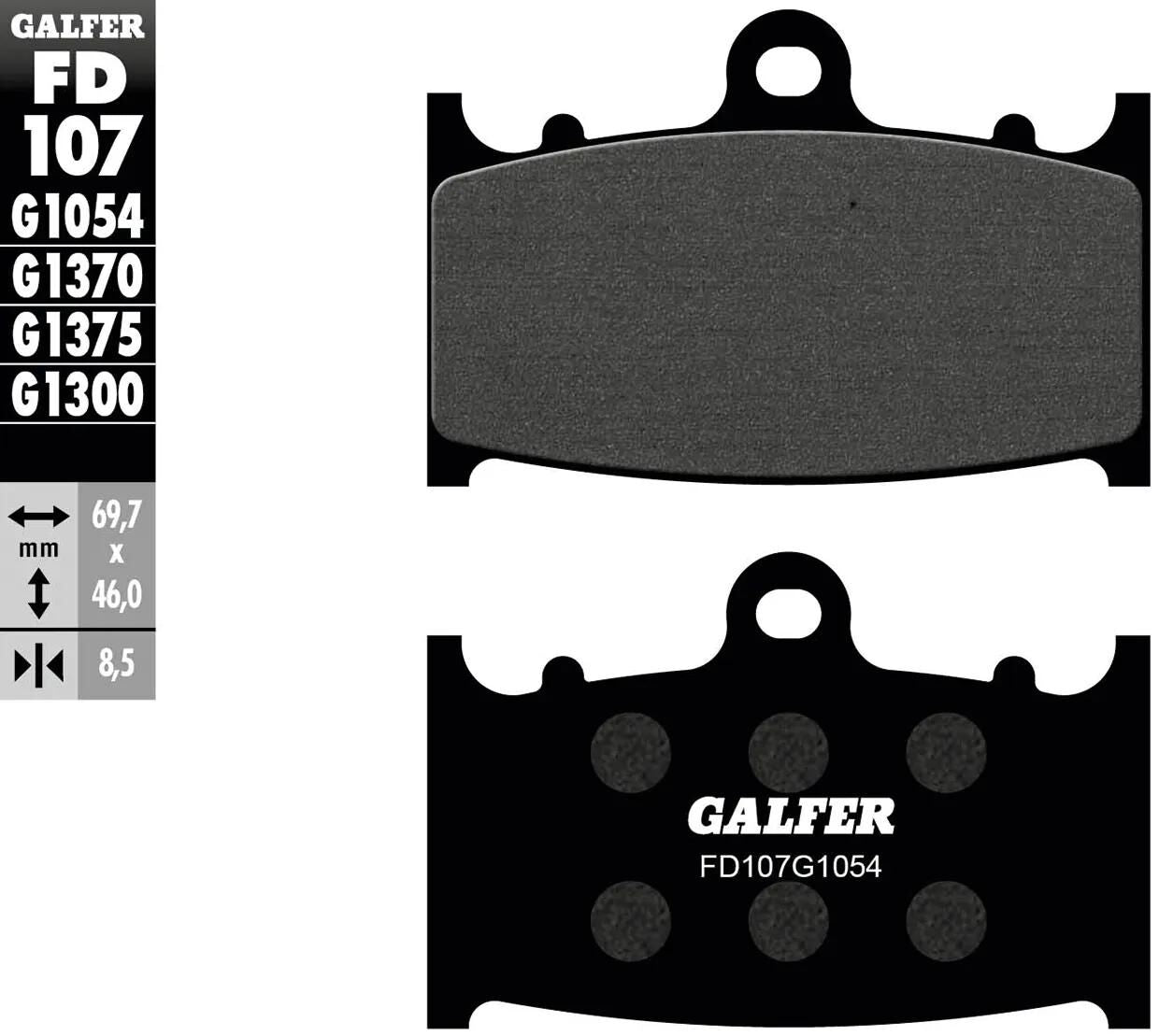 GALFER bremsbelag fd107 brake pad fd107 g1054 organic