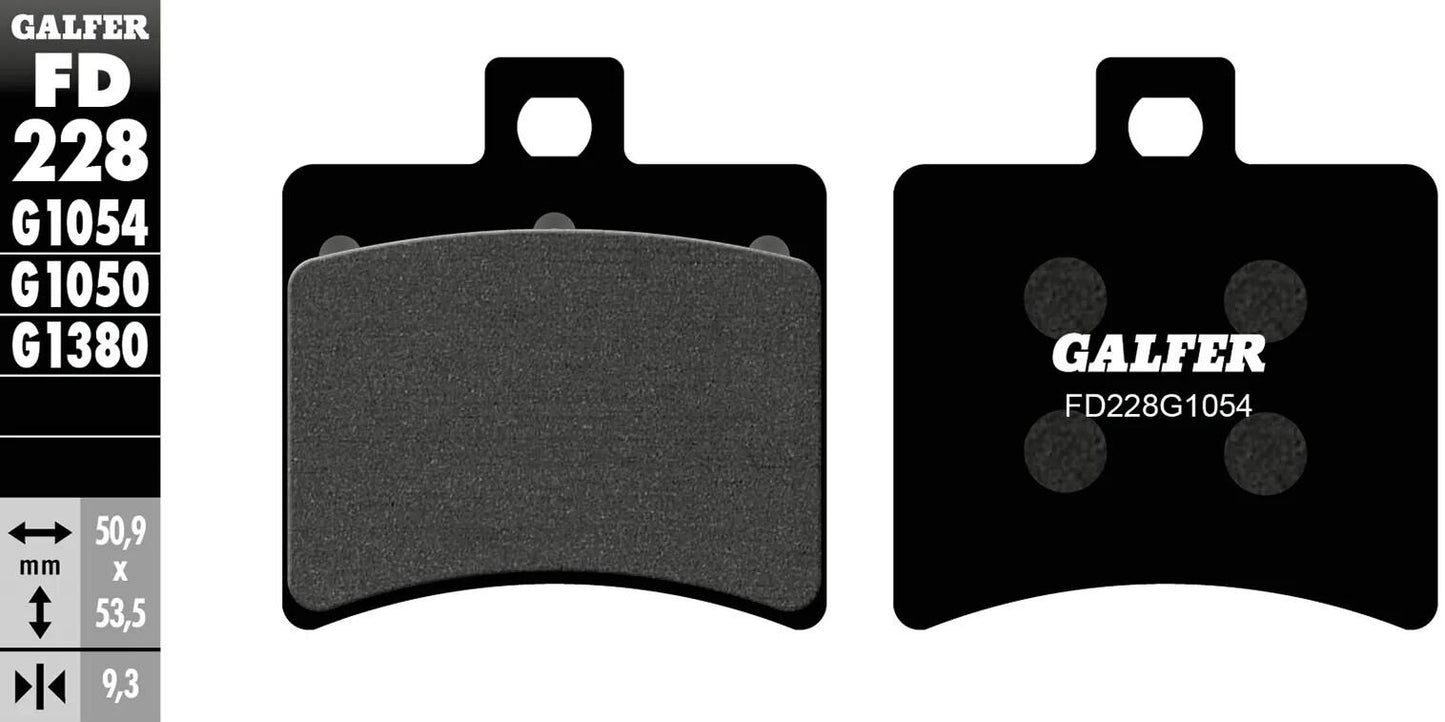 GALFER bremsbelag fd228 brake pad fd228 g1054 organic standard