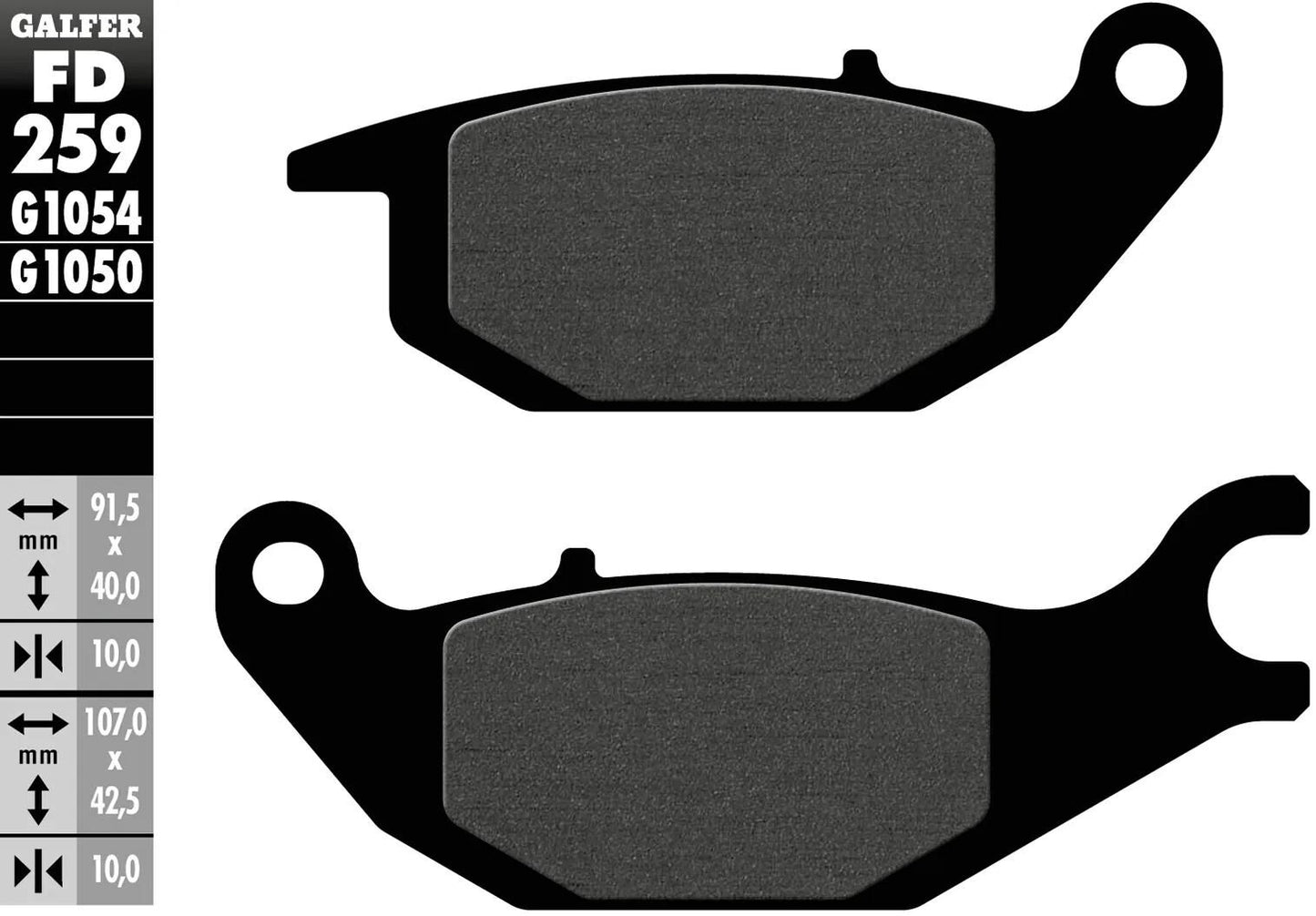 GALFER bremsbelag fd259 brake pad fd259 g1054 organic standard