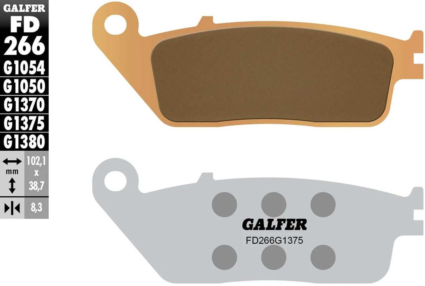 GALFER bremsbelag fd266 brake pad fd266 g1375 sint. metal st. sp.