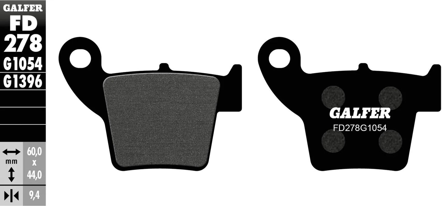 GALFER bremsbelag fd278 brake pad fd278 g1054 organic standard