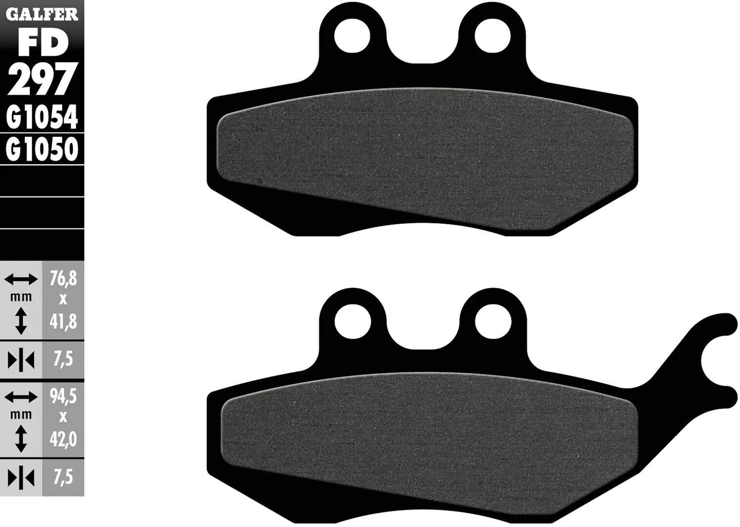 GALFER bremsbelag fd297 brake pad fd297 g1054 organic standard