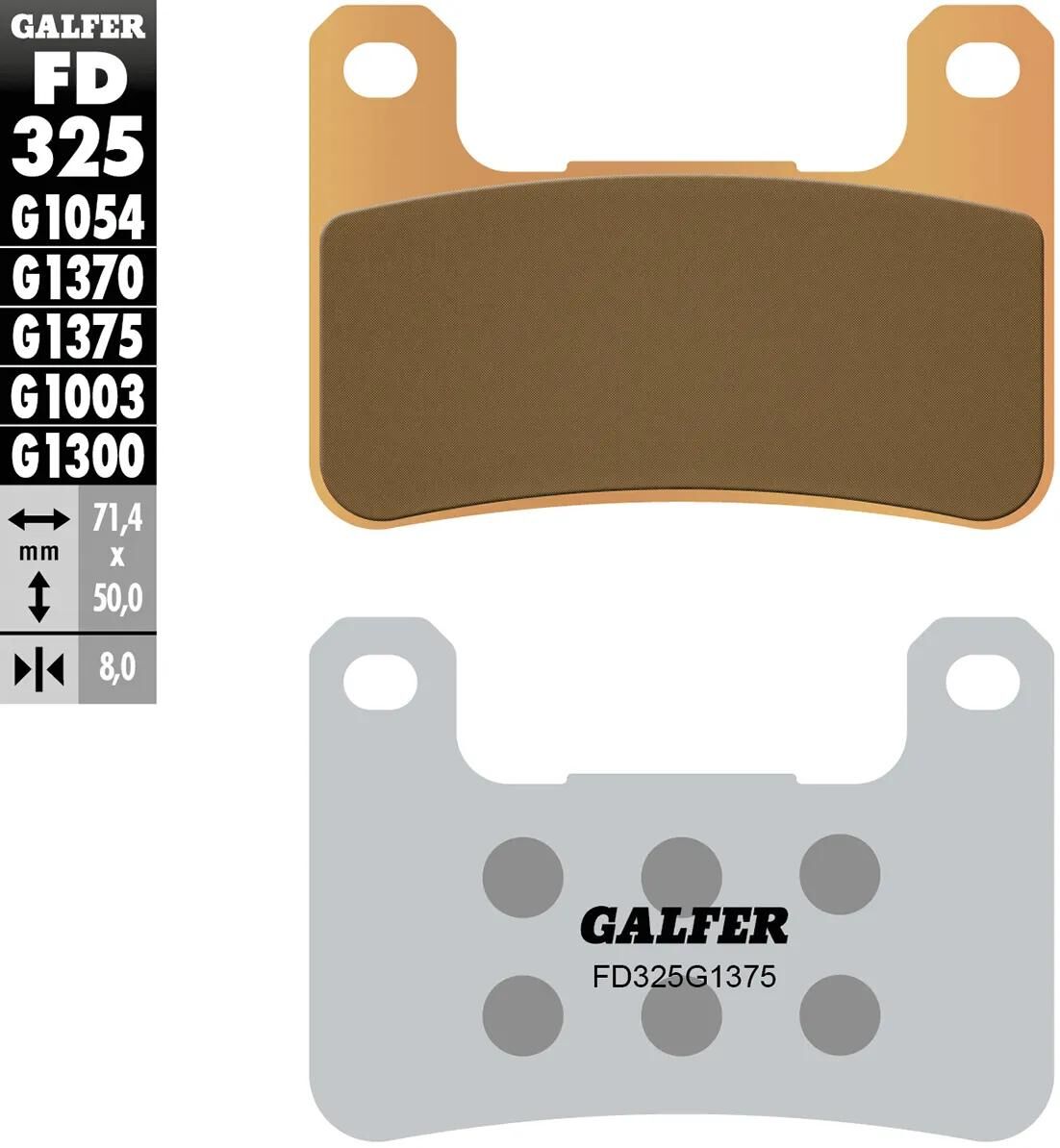 GALFER bremsbelag fd325 brake pad fd325 g1375 sint.metal str. sp.